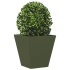 Jardineras 2 unidades acero verde oliva 30x30x30