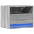 Mesita de noche de pared con luces LED gris