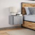 Mesita de noche de pared con luces LED gris