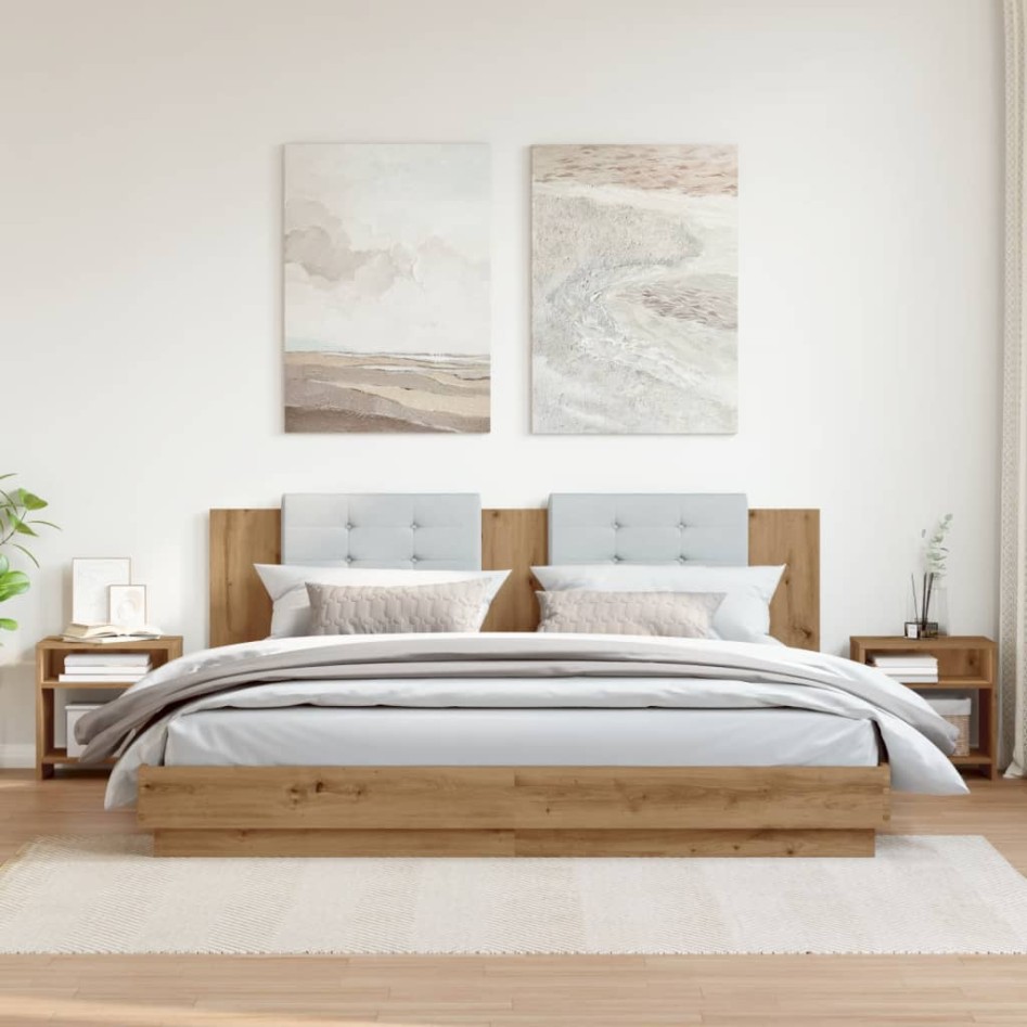 Mesitas noche 2 uds madera ingeniería marrón roble 40x30x40