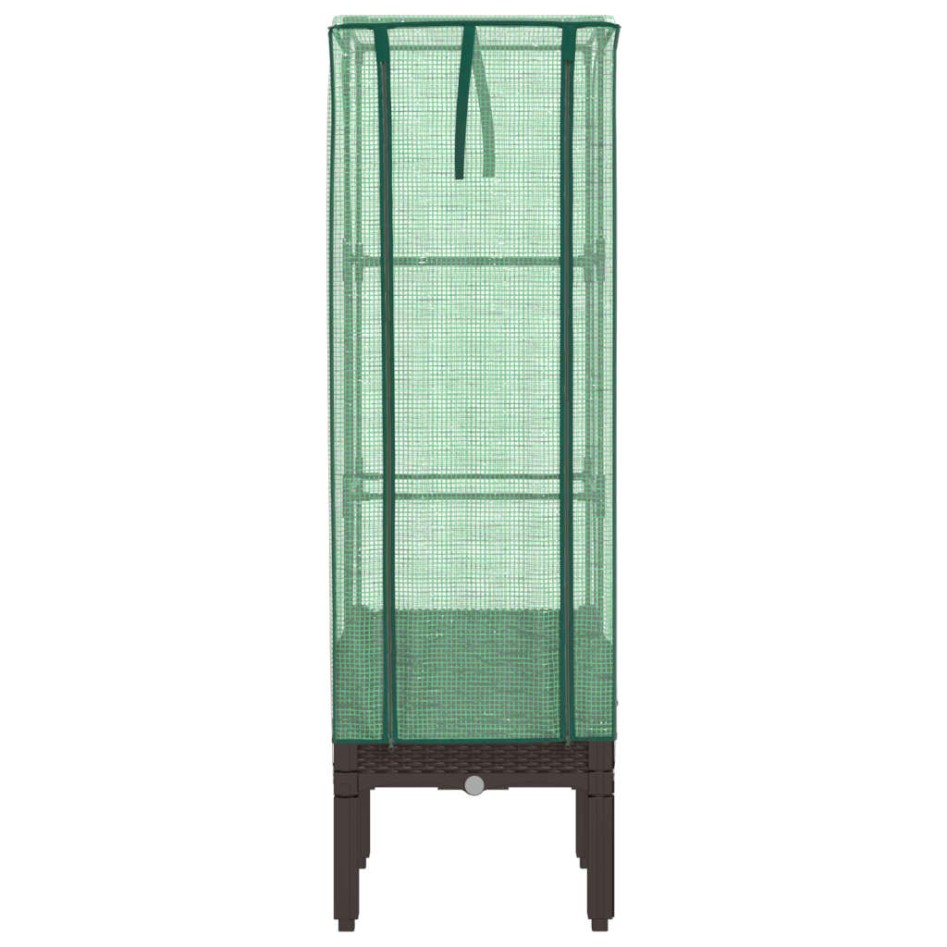 Arriate con cubierta invernadero aspecto ratán 40x40x140