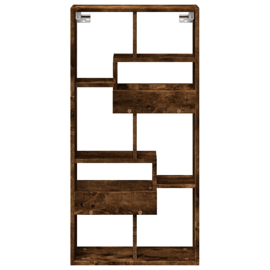 Armario de pared madera ingeniería roble ahumado 50x15x100