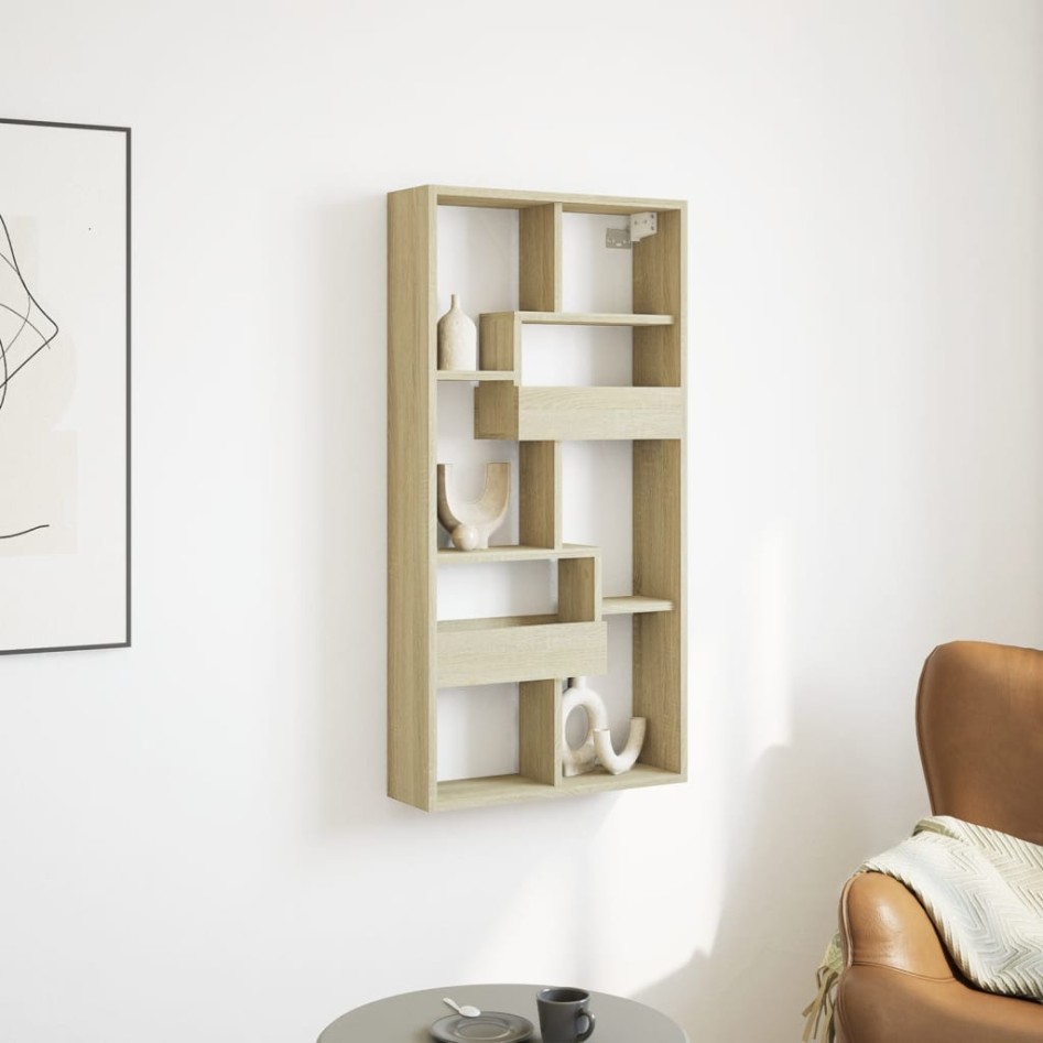 Armario de pared madera ingeniería roble Sonoma 50x15x100