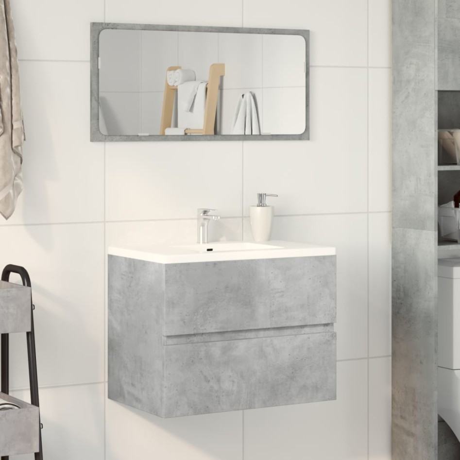 Mueble de baño madera de ingeniería gris hormigón 60x38,5x45