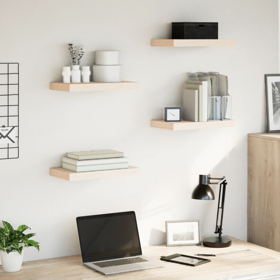 Estantes flotantes 4 uds madera de ingeniería 40x23,5x4