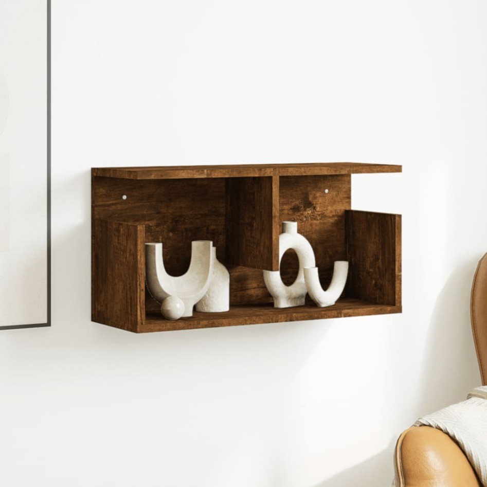 Mueble de pared madera de ingeniería roble ahumado 60x20x30