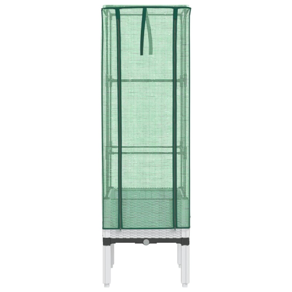 Arriate con cubierta invernadero aspecto ratán 40x40x140