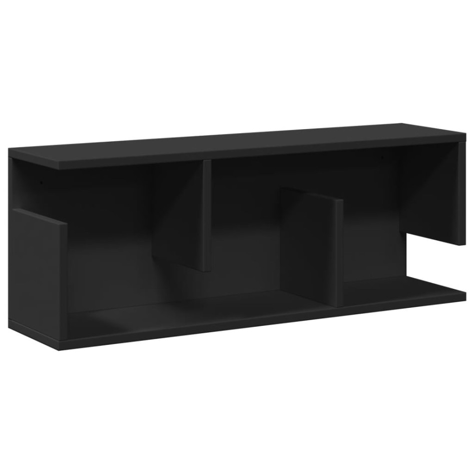 Armario de pared madera de ingeniería negro 80x20x30