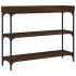 Mesa consola con estantes roble marrón 100x30x80