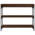 Mesa consola con estantes roble marrón 100x30x80