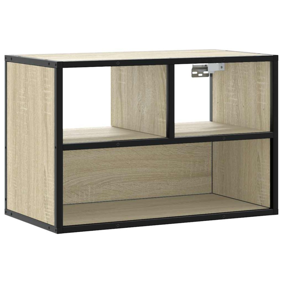 Mueble TV madera ingeniería y metal roble Sonoma 60x31x39,5