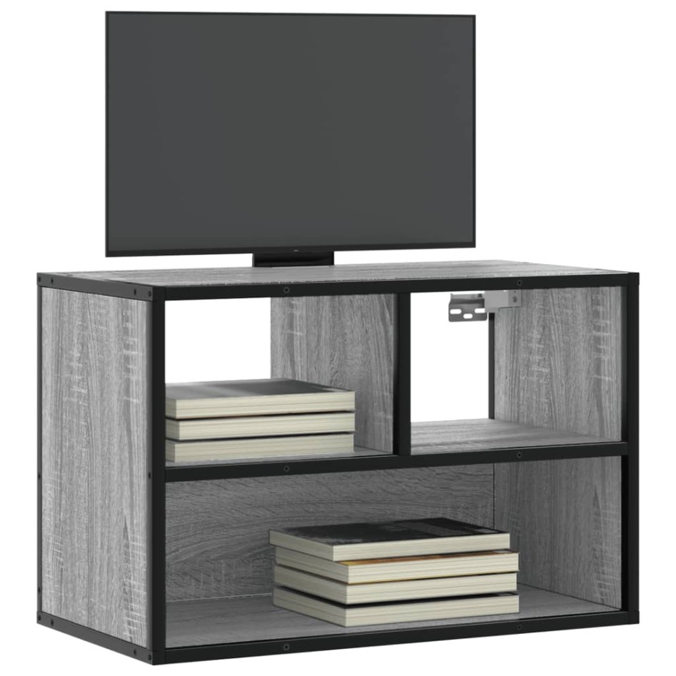 Mueble de TV madera y metal roble ahumado 60x31x39,5