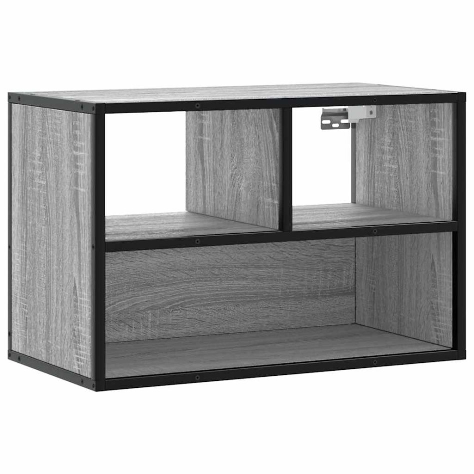 Mueble de TV madera y metal roble ahumado 60x31x39,5