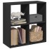 Librería divisora madera de ingeniería negra 69,5x29x69,5