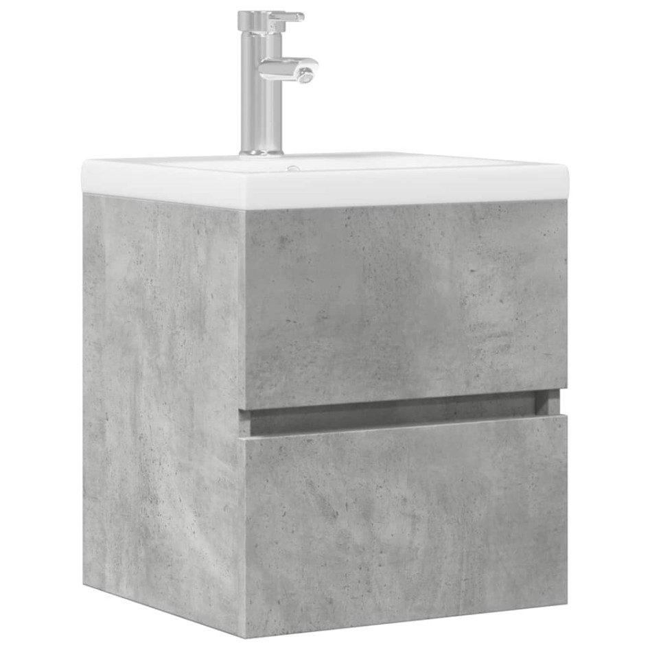Armario de lavabo madera ingeniería gris hormigón 41x38,5x45