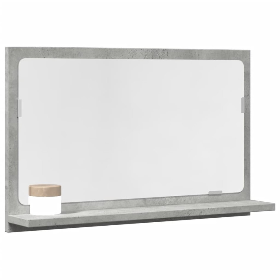 Espejo mueble baño madera ingeniería gris hormigón 60x11x37