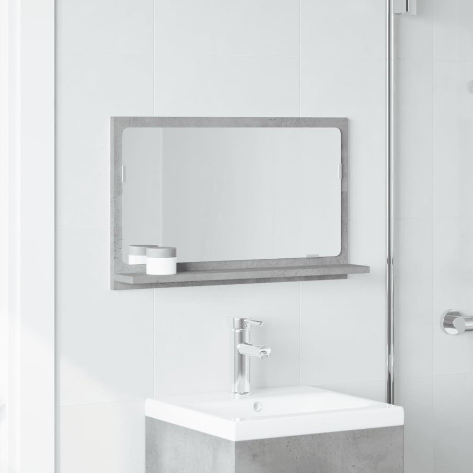 Espejo mueble baño madera ingeniería gris hormigón 60x11x37