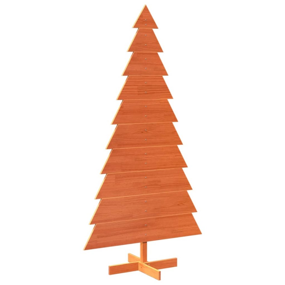 Árbol Navidad de adorno madera maciza pino marrón cera 180