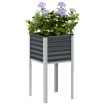 Jardinera de acero gris antracita 45x45x88 cm