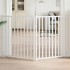 Puerta de perros plegable 2 paneles madera abeto blanco 160