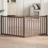 Puerta de perros plegable 2 paneles madera abeto marrón 160