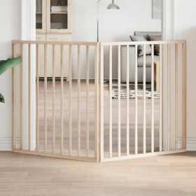 Puerta para perros plegable 2 paneles madera de álamo 160