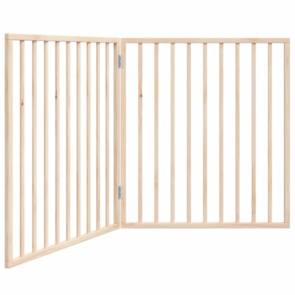 Puerta para perros plegable 2 paneles madera de álamo 160