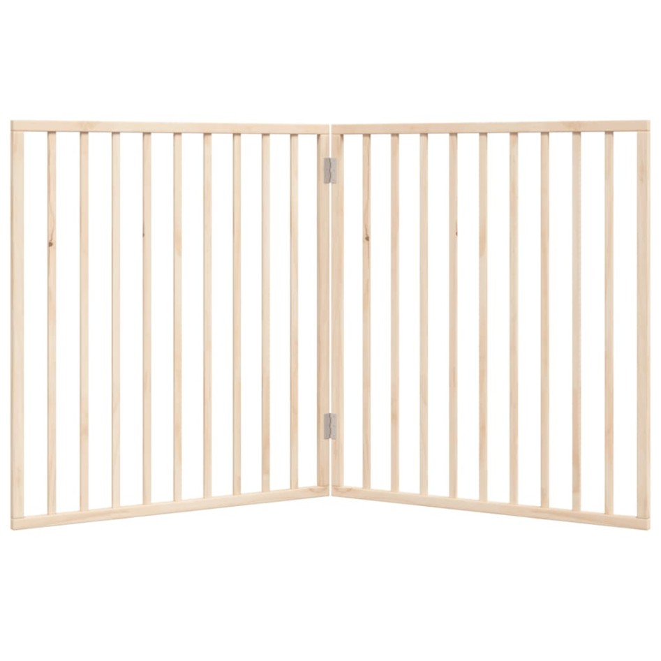 Puerta para perros plegable 2 paneles madera de álamo 160