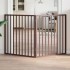 Puerta para perros plegable 2 paneles madera álamo marrón