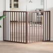 Puerta para perros plegable 2 paneles madera álamo marrón 160cm