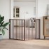 Puerta para perros plegable 2 paneles madera álamo marrón