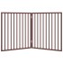 Puerta para perros plegable 2 paneles madera álamo marrón