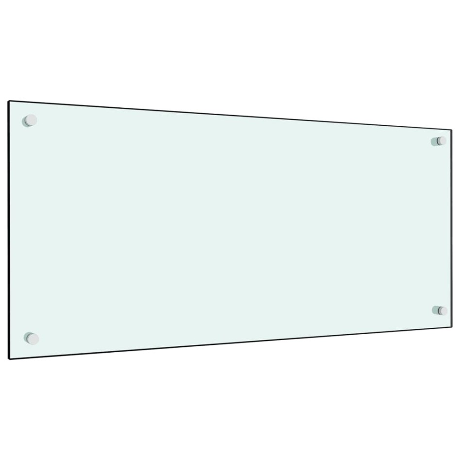 Protección salpicaduras cocina vidrio templado blanco 90x40
