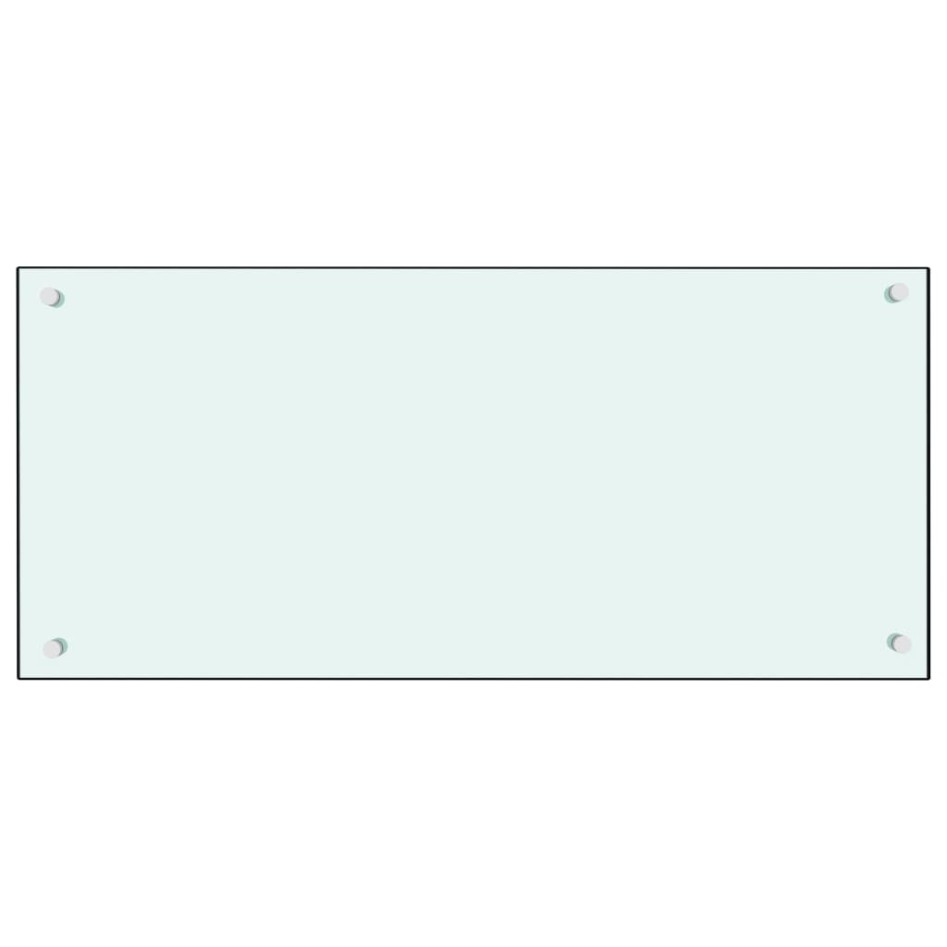 Protección salpicaduras cocina vidrio templado blanco 90x40