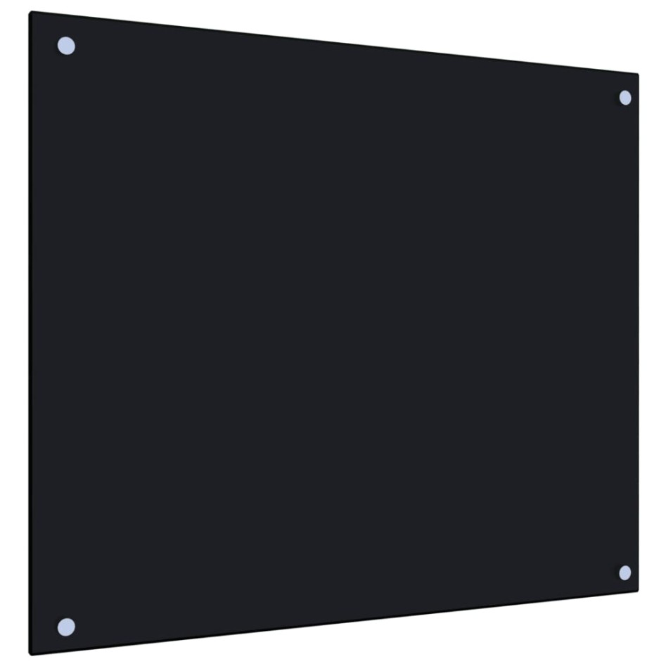 Protección salpicaduras cocina vidrio templado negro 70x60