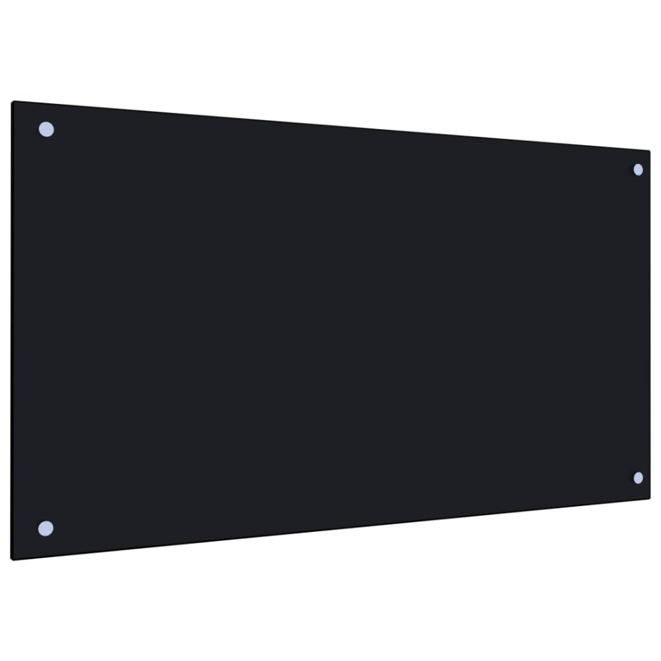 Protección salpicaduras cocina vidrio templado negro 90x50