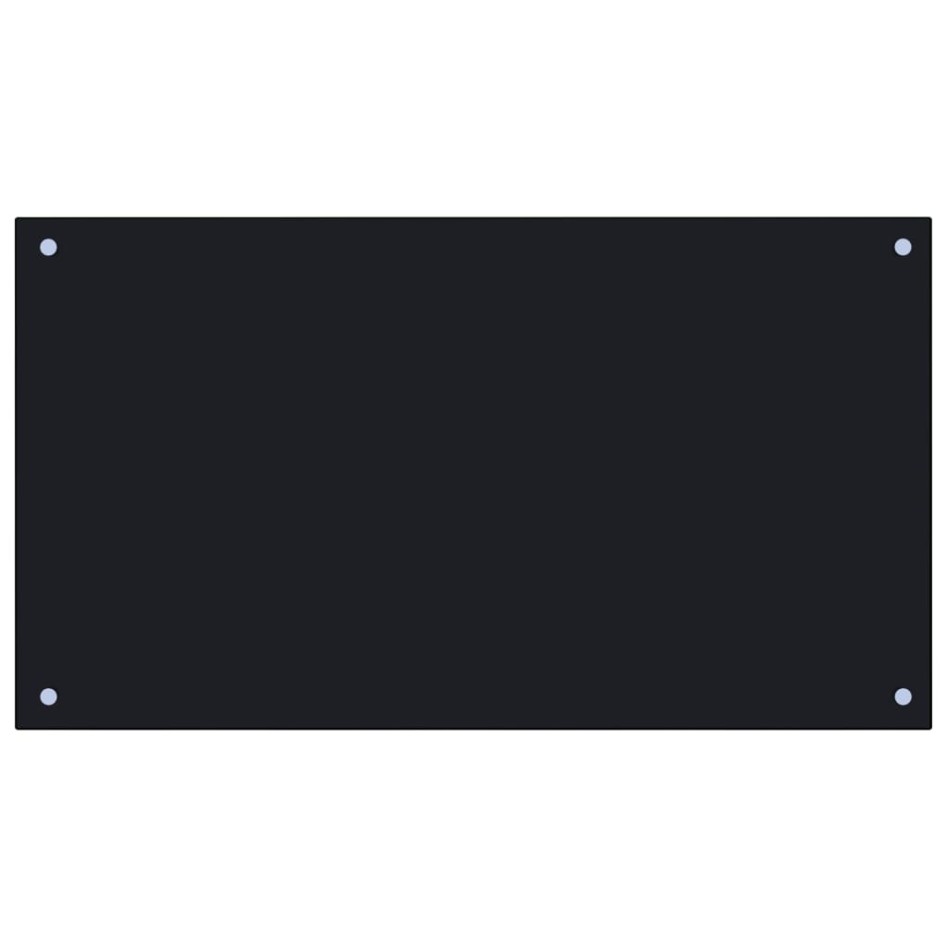 Protección salpicaduras cocina vidrio templado negro 90x50