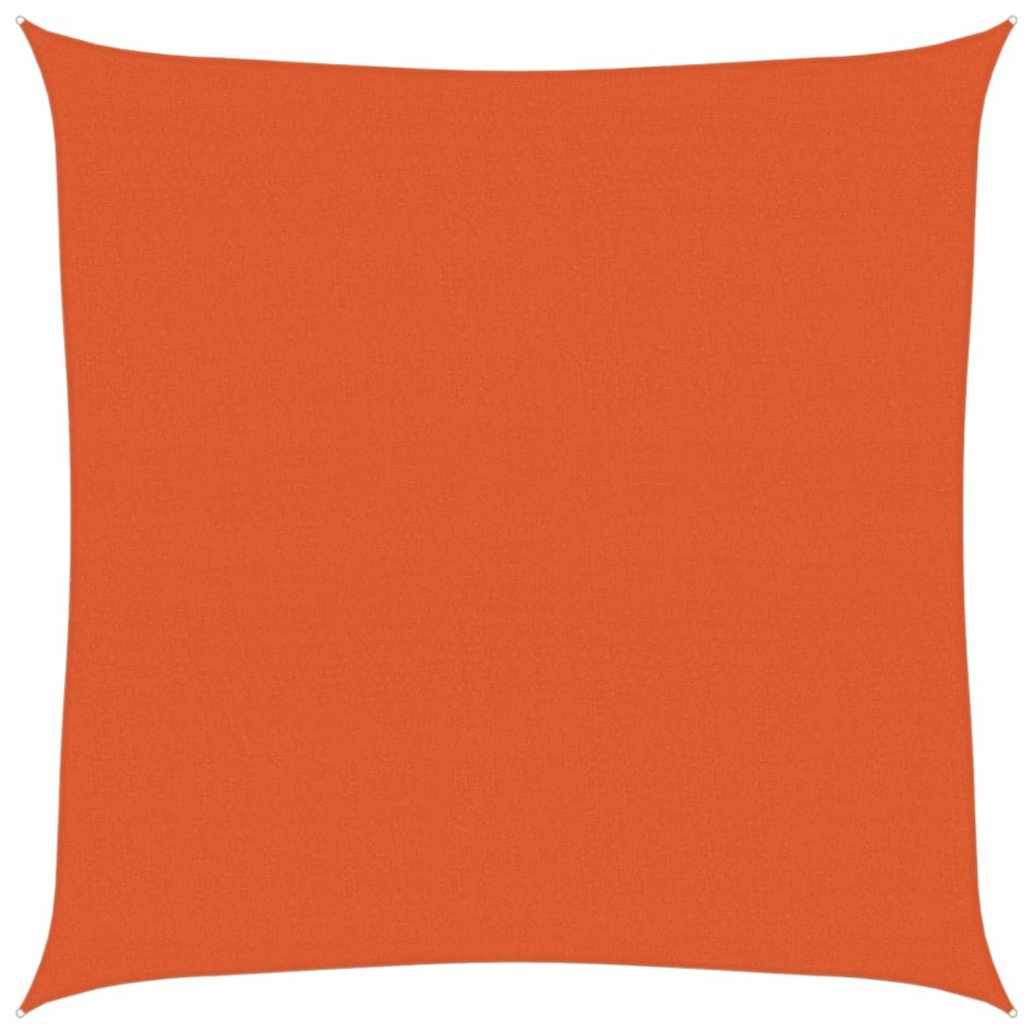 Toldo de vela cuadrado HDPE naranja 160 g/m² 4,5x4,5