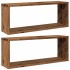 Estantes cubo de pared 2 uds madera envejecida 60x15x23