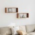 Estantes cubo de pared 2 uds madera envejecida 60x15x23