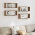 Estantes cubo de pared 4 uds madera roble artisan 60x15x23