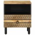 Mesita de noche madera maciza de mango rugosa negro 40x33x46
