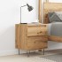 Mesita de noche madera de ingeniería roble artisian 40x35x50
