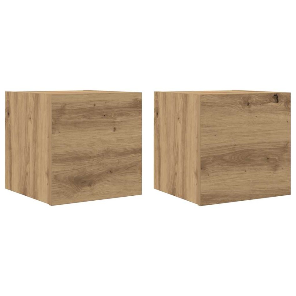 Muebles de pared para TV 2 uds roble artisan 30,5x30x30