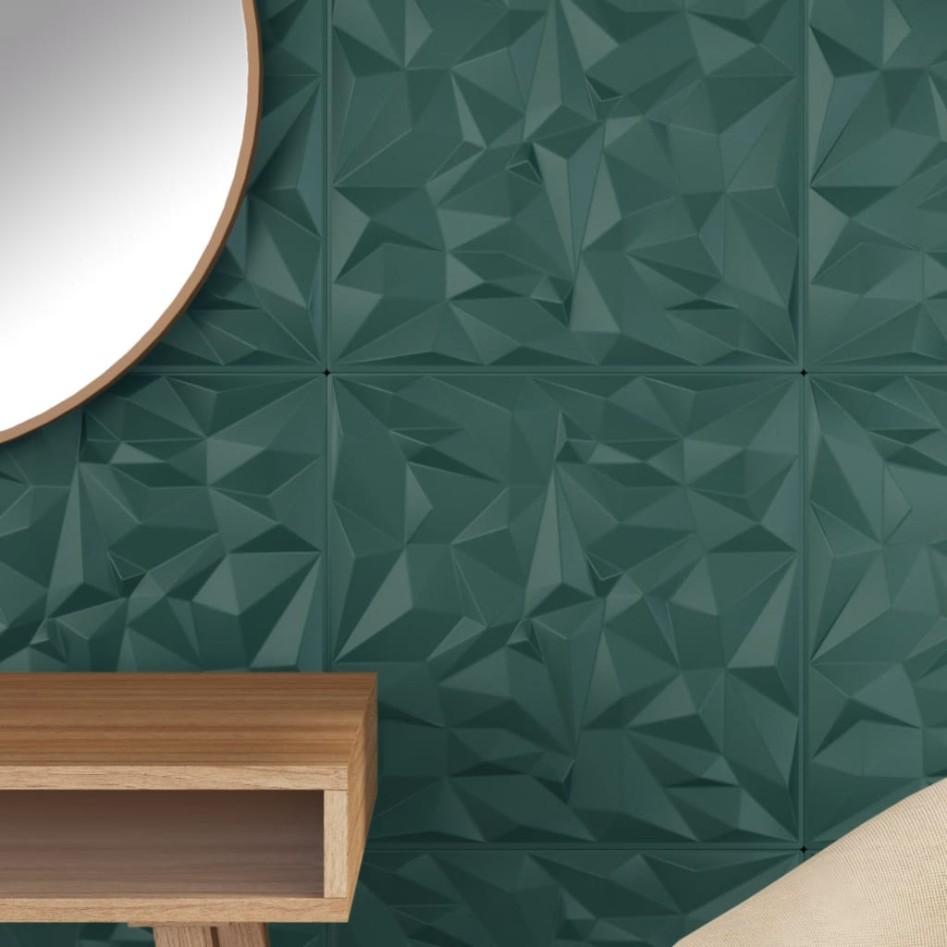 Paneles de pared 12 uds XPS amatista verde 50x50 cm 3
