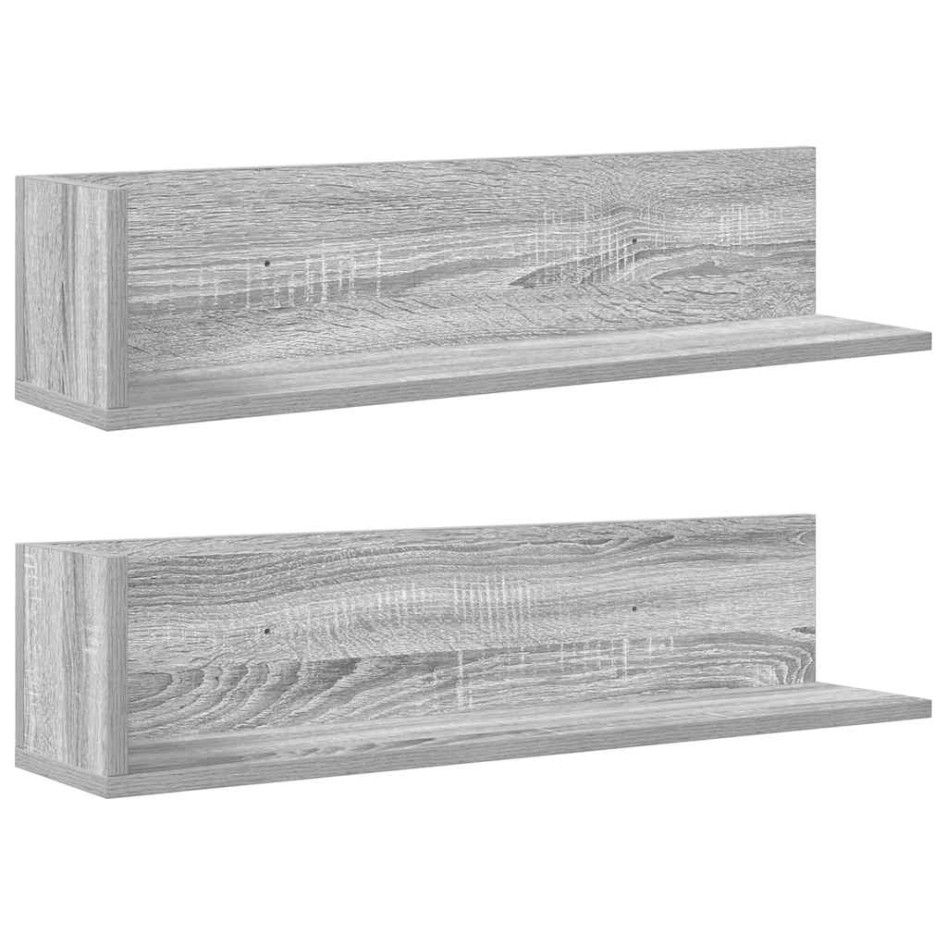 Estantes de pared 2 uds madera gris Sonoma 75x16,5x16,5