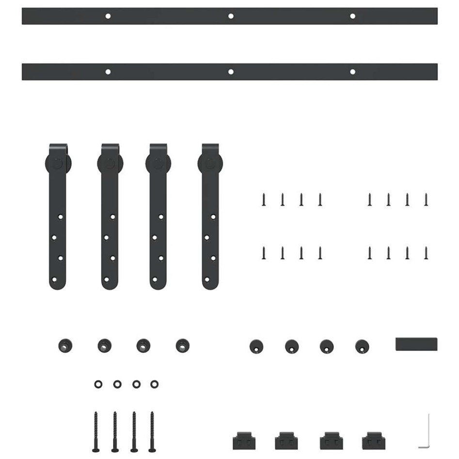 Kit de puerta corredera de armario acero carbono 122