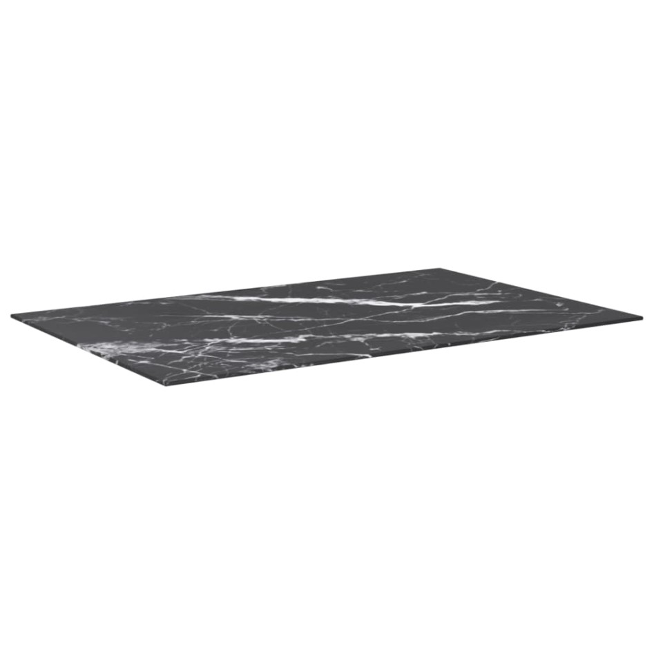 Tablero mesa diseño mármol vidrio templado negro 100x62 cm 8