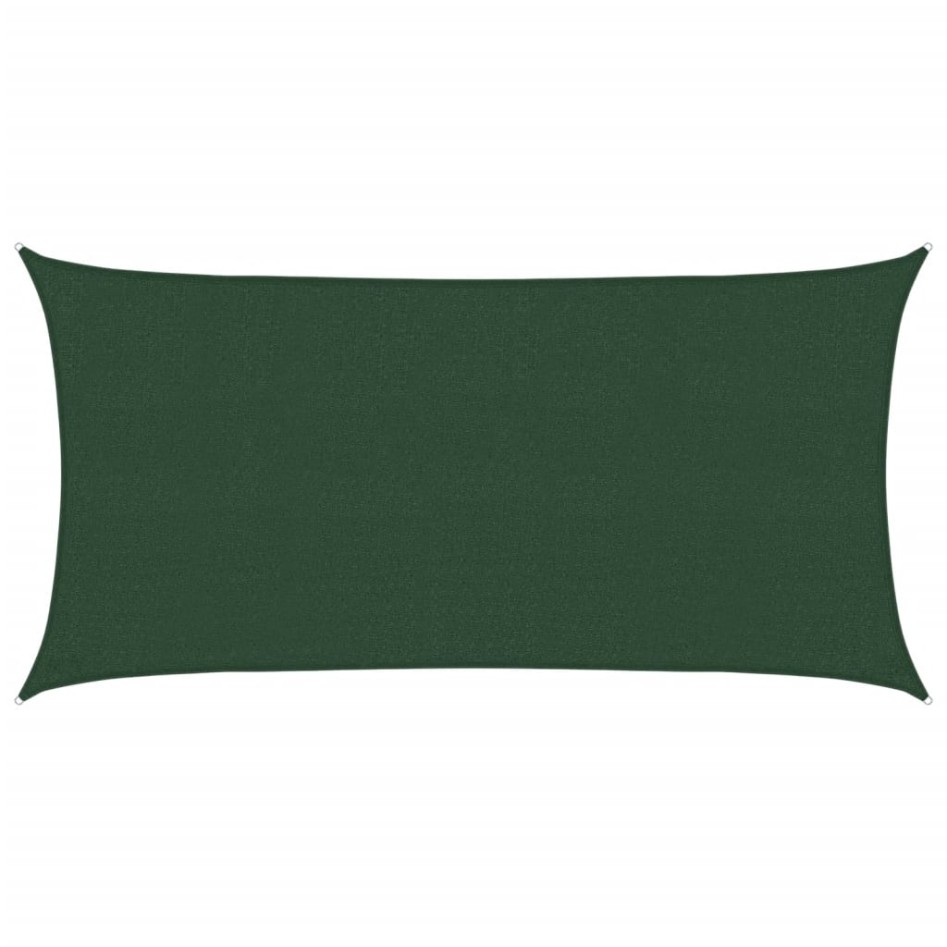 Toldo de vela HDPE verde oscuro 160 g/m² 2,5x5