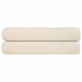 Toallas de sauna 2 uds 100% algodón crema 80x200 cm 360
